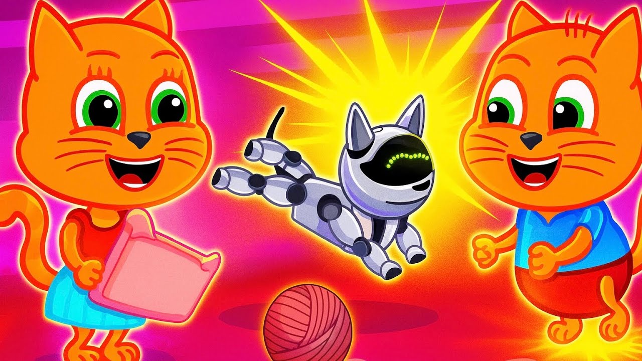 Família de Gatos - TREINO DO GATINHO ROBÔ 🐱🤖 Desenho Animado em Português Brasil 4K