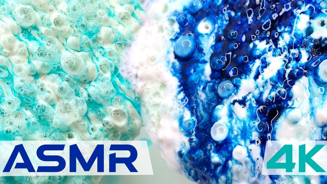 Blue Suds Burst! Super Sudsy Sponge Squeezes ASMR - The Most Satisfying Sounds Ever!