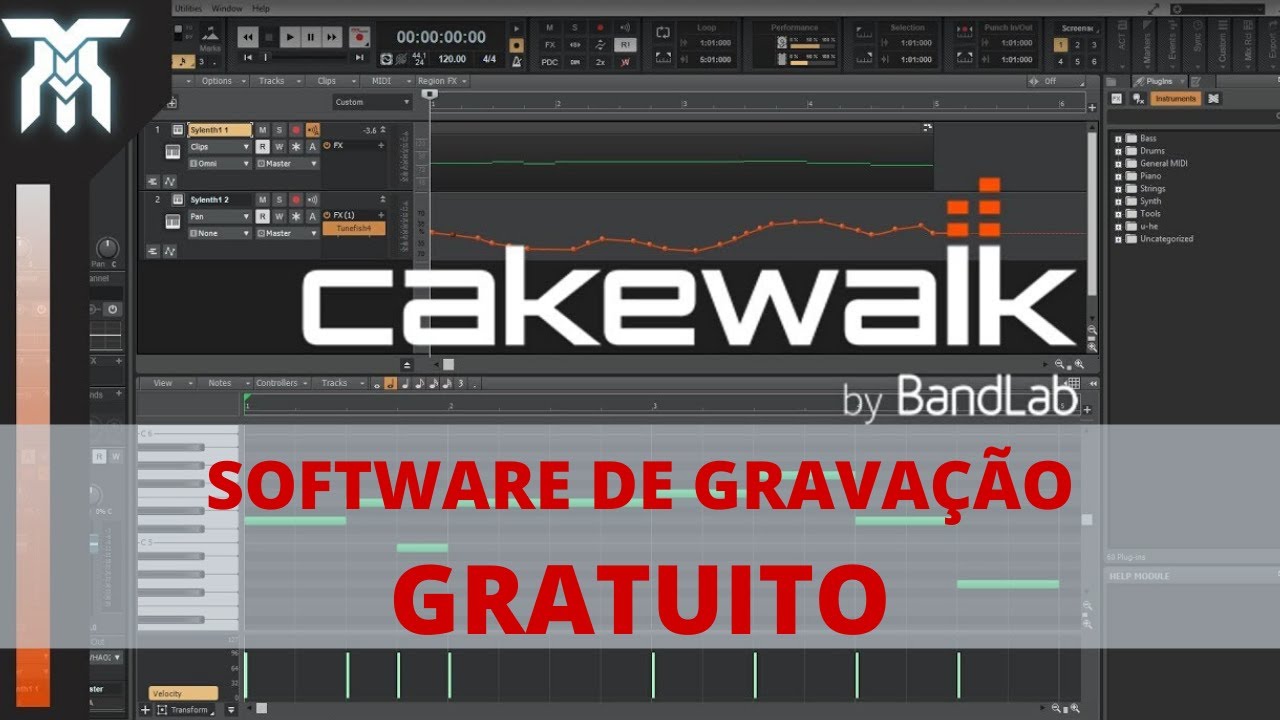 Tutorial de gravação com cakewalk / sonar  (programa gratuito) - Curso home studio parte 3