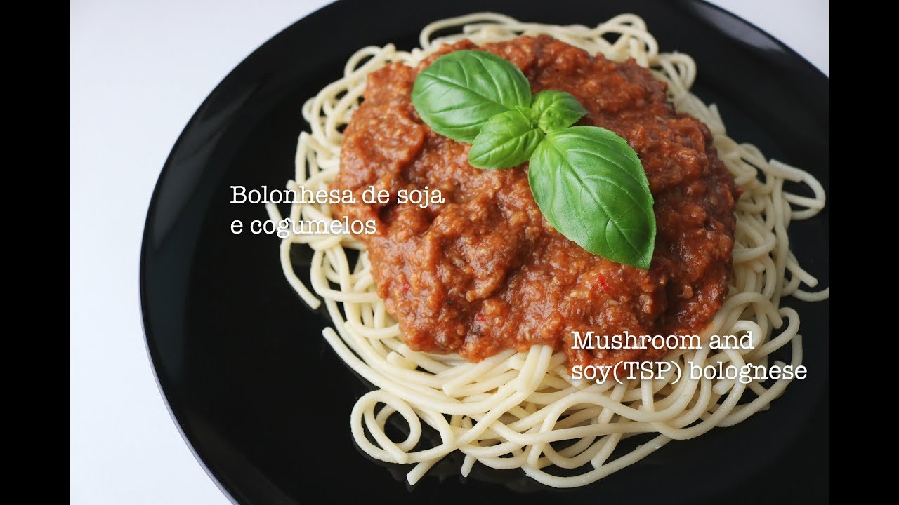 Bolonhesa de soja - receita de bolonhesa de soja e cogumelos