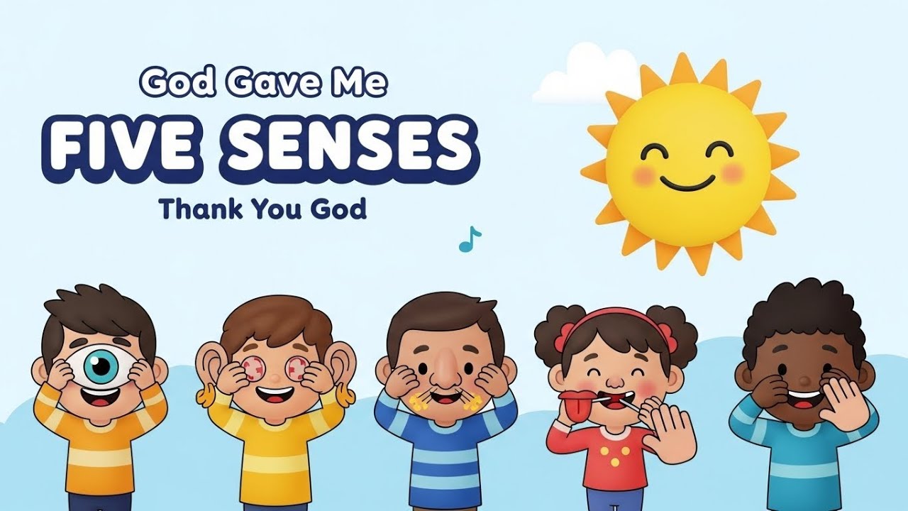 God Gave Me Five Senses 👀✋ | Kids Worship Song | Christian Nursery Rhyme