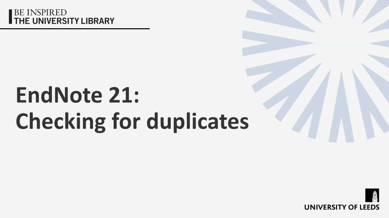 EndNote 21: Проверка на дубликаты
