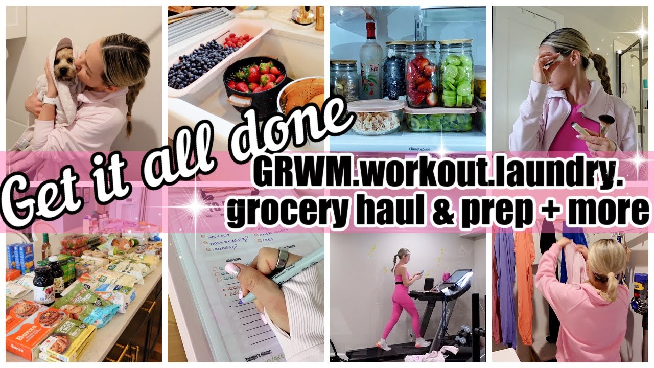 *NEW* GET IT ALL DONE GRWM WORKOUT CLEANING LAUNDRY GROCERY HAUL AND PREP TIFFANI BEASTON HOMEMAKING