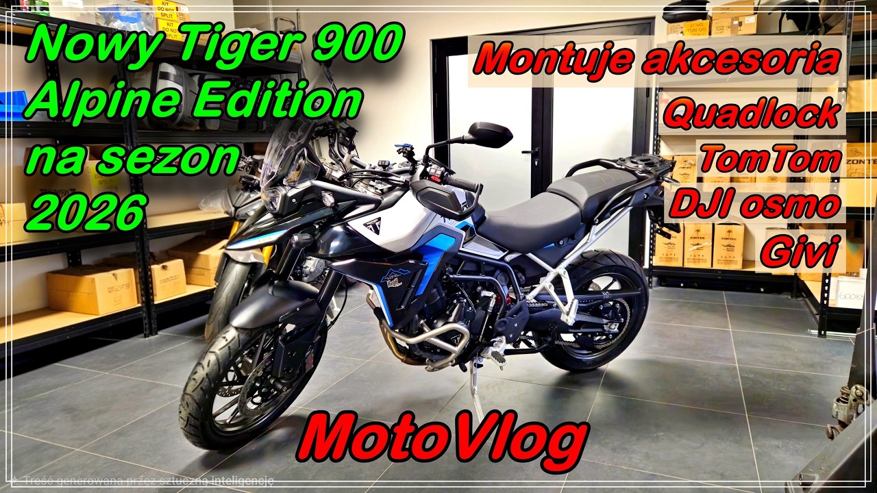 Nowy Tiger 900 Alpine Edition na sezon 2026 | akcesoria Quadlock, Tomtom, DJI osmo, GIVI | MotoVlog