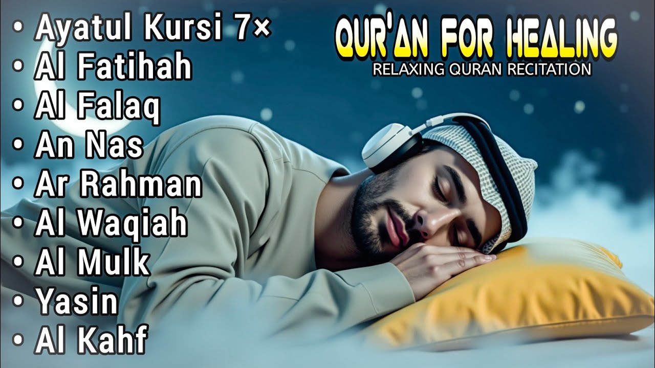 Ayat Al-Kursi 7x, Al-Ikhlas, Al-Falaq, An-Nas – Soothing Quran Recitation for Protection & Peace