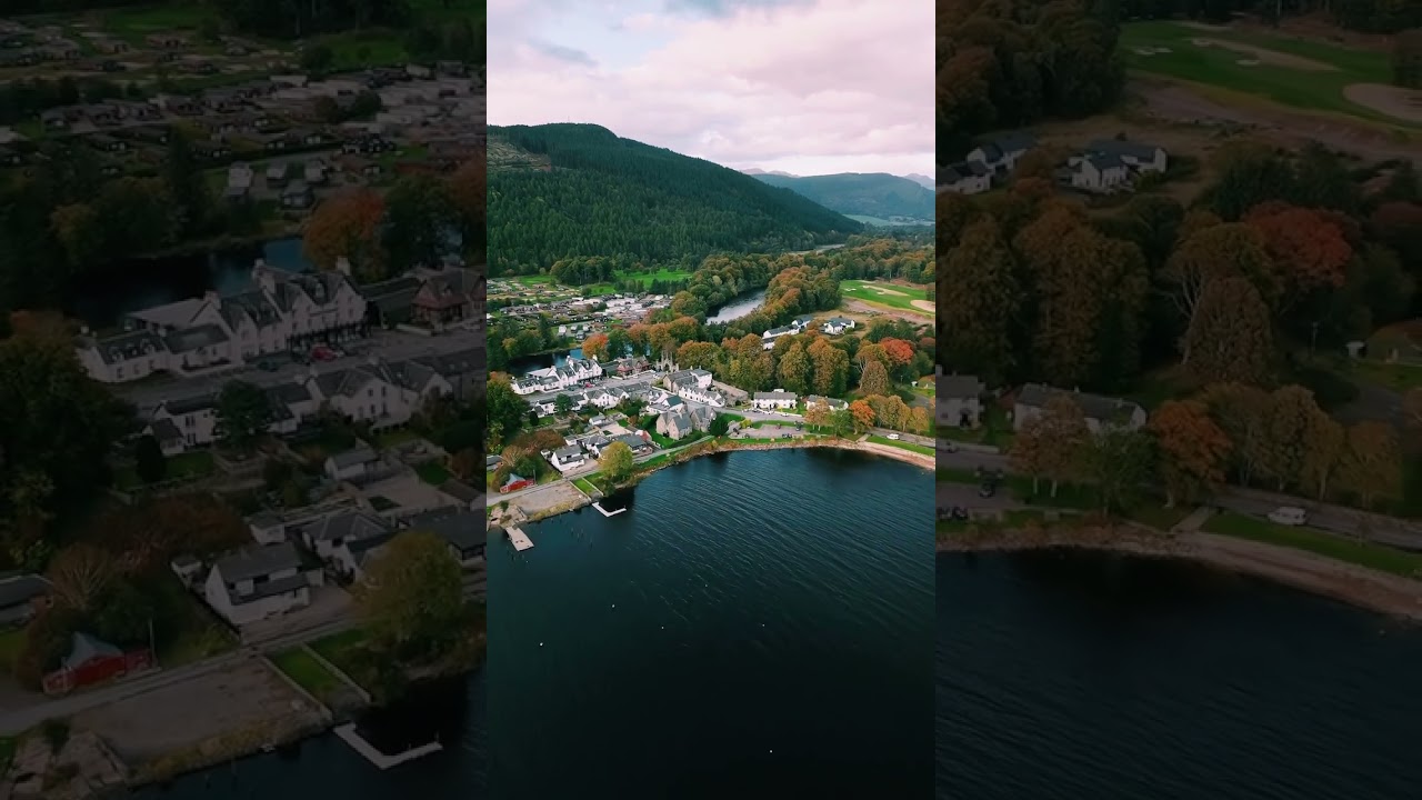 Epic drone one shot. Loch Tay, Kenmore, Scotland.