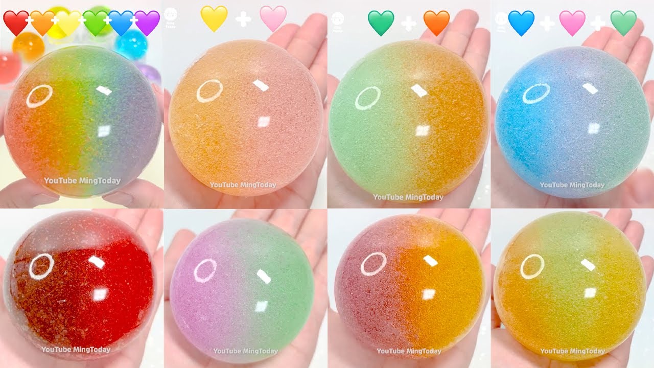 ❤+🧡+💛+💚+💙+💜Делаем СКВИШИ SQUISHIES шарик с помощью двустороннего силиконового скотча ASMR🎧