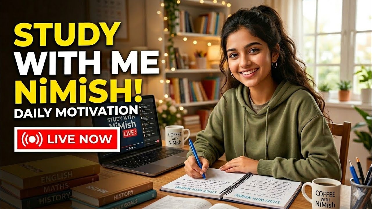 STUDY WITH ME LIVE//productive self study//DEEP FOCUS, NO MUSIC #studylive#live#studylivewithmeindia