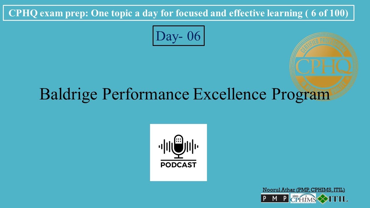 CPHQ exam prep | Baldrige Performance Excellence Program  | Podcast |