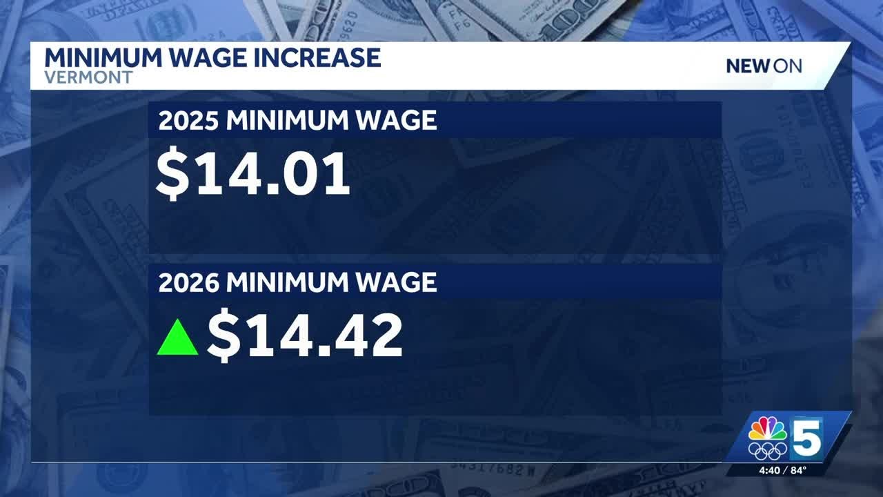 Vermont state minimum wage to increase in 2026