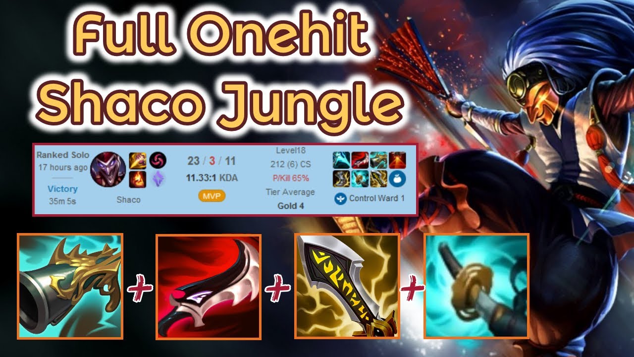 Full Oneshot Shaco Jungle smurfing in Gold Elo S11[League of Legends] Full Gameplay - Infernal Shaco