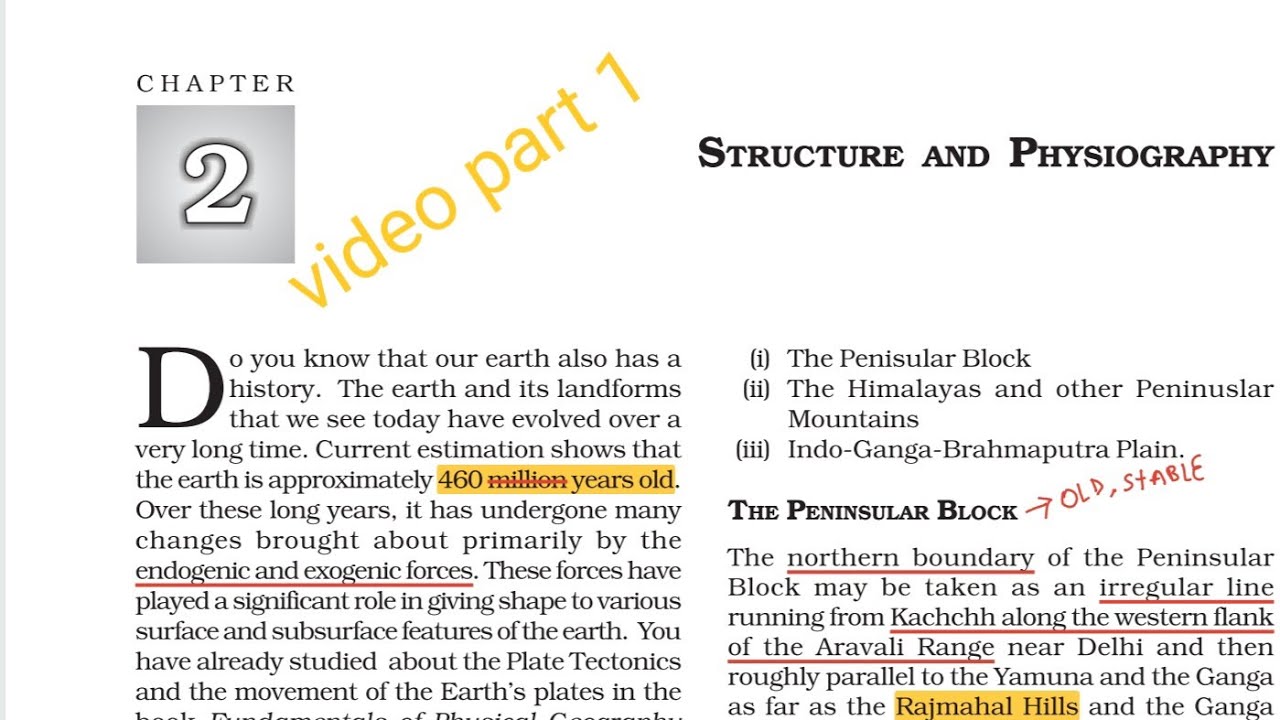 Structure and physiography class 11th ncert chapter 2 ll part 1 by A.R.CHAUHAN