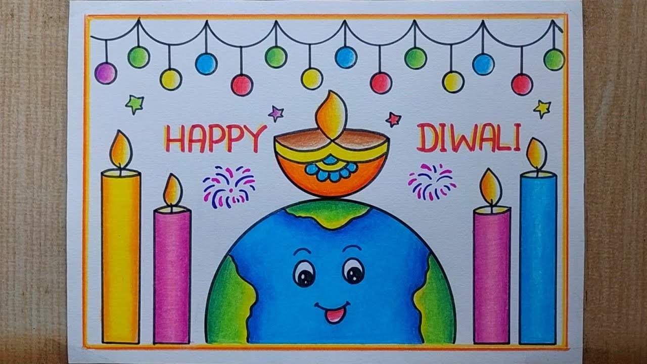 Diwali drawing easy| Diwali Diya drawing| Diwali Festival drawing| Happy Diwali drawing| Diwali Diya