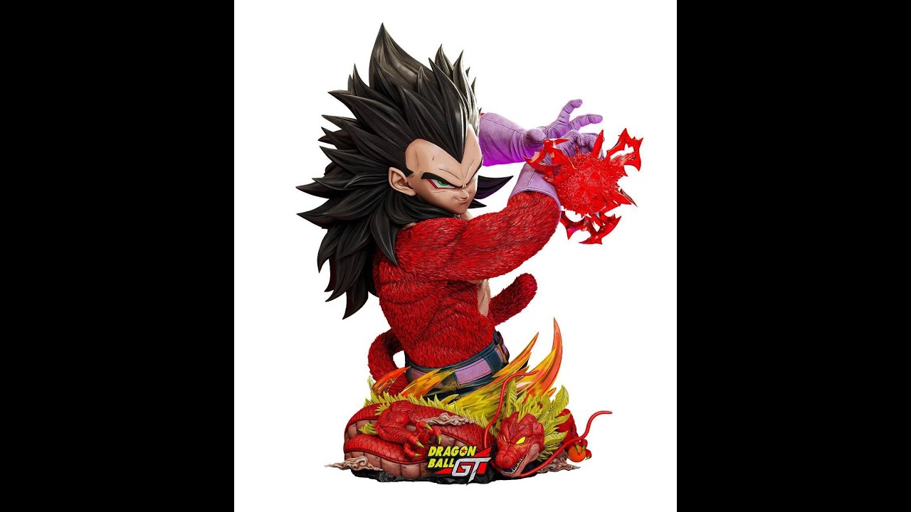 Imprimiendo y pintando a Vegeta ssj4 busto en tamaño real, escala 1:1, impresión 3d (DRAGON BALL GT)