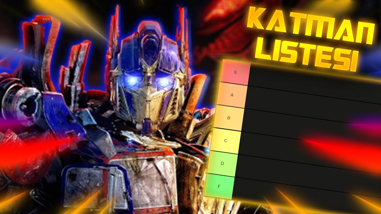 TRANSFORMERS FİLMLERİ, OYUNLARI VE KARAKTERLERİ TIER LIST!