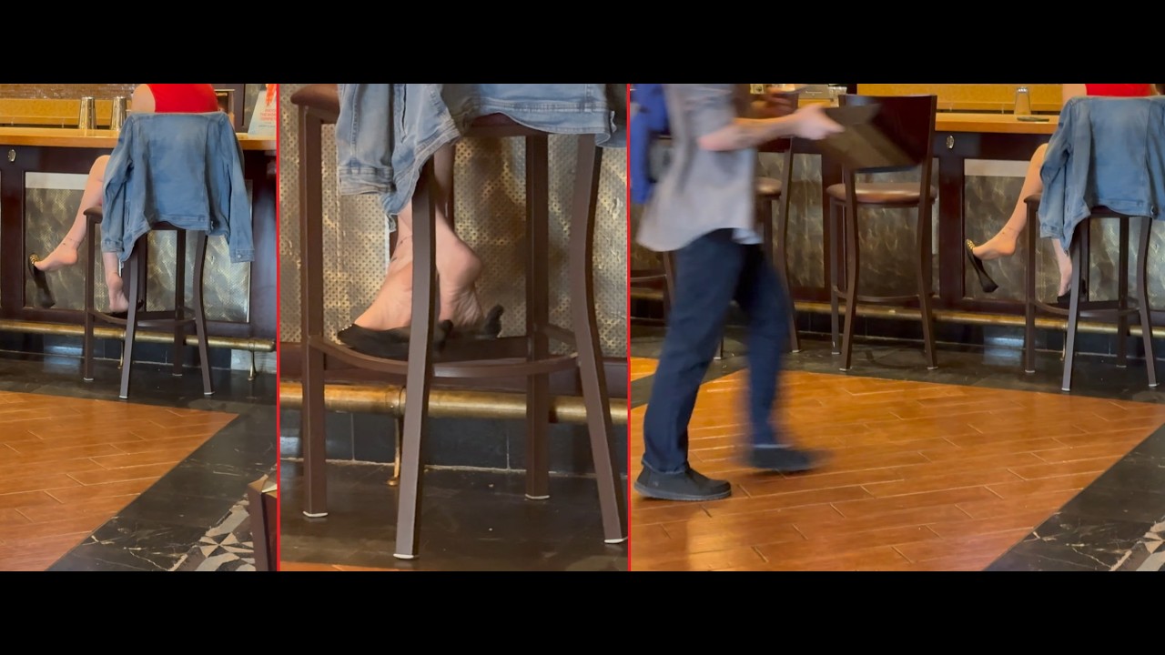Lady In Red Preview (Public Shoeplay Dangling Heel Pop Shoe Drop Flats Bare Feet)