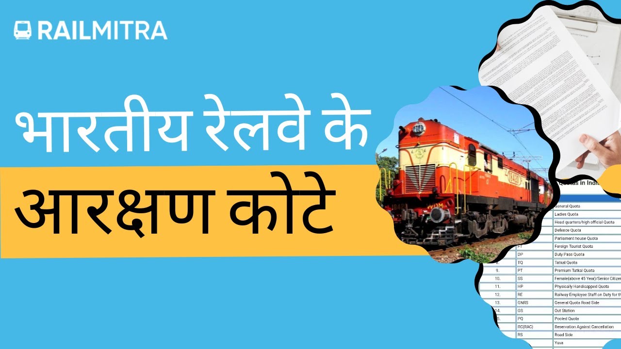 Different Quotas of Indian Railways। Can You Use During Your Ticket Reservation?