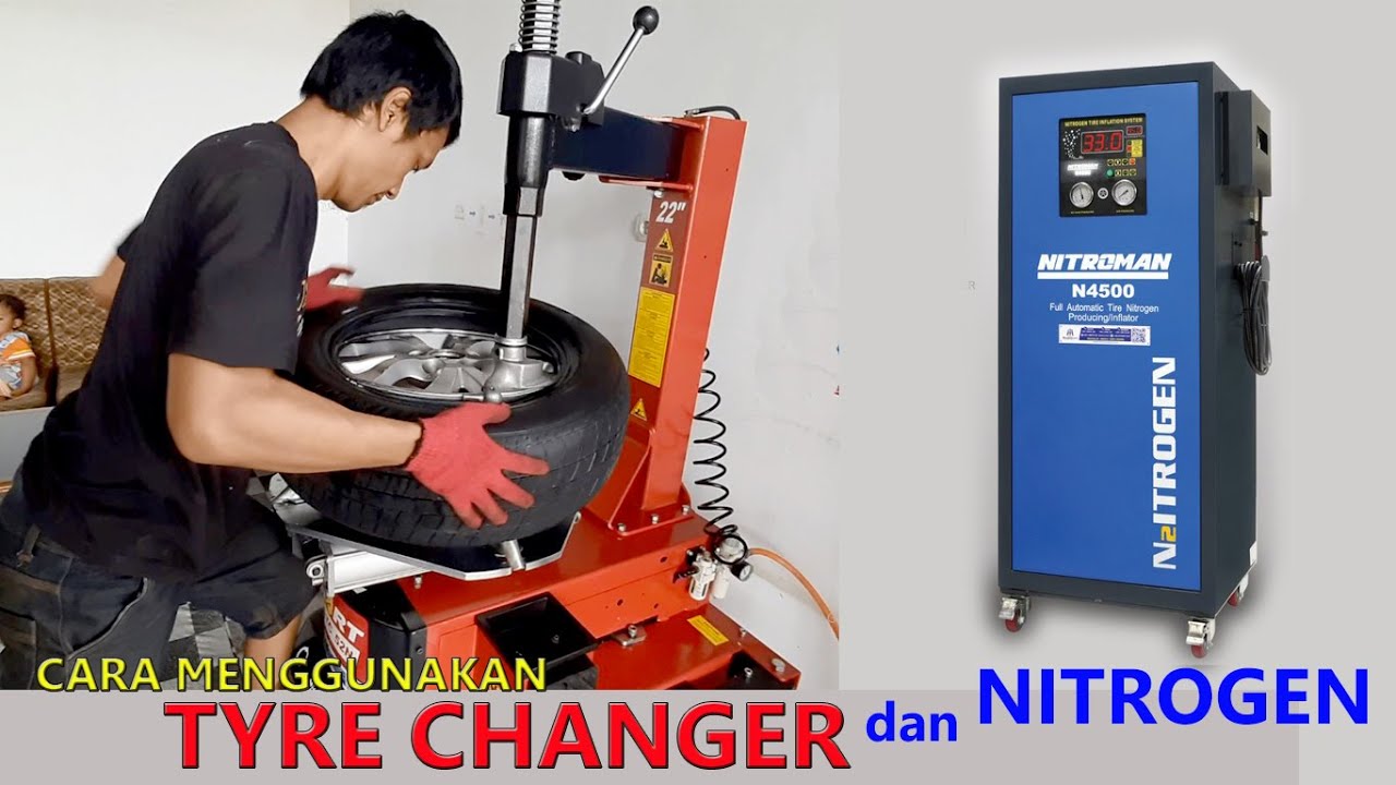 ganti BAN Mobil menggunakan TYRE CHANGER dan isi NITROGEN diBengkel...AMPmotor Punung PACITAN