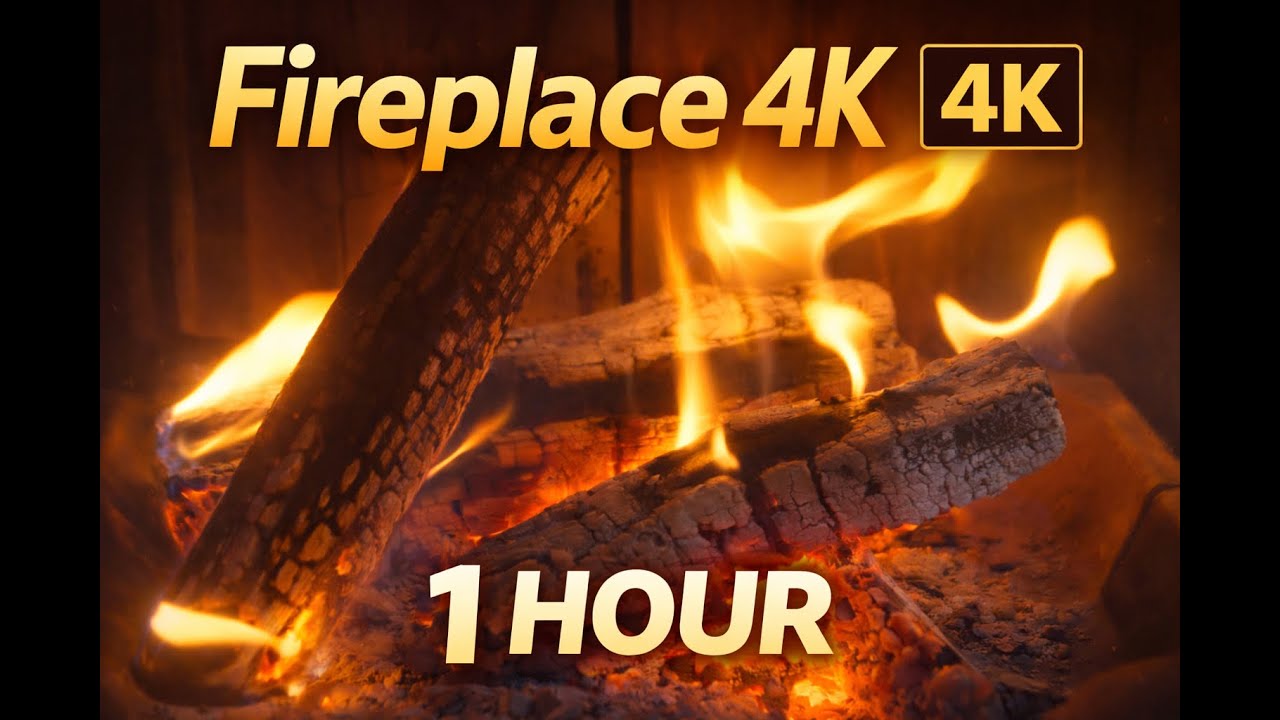 Fireplace 4K 🔥 1 Hour Crackling Fire | Cozy Relaxing Ambience #relax #fireplace