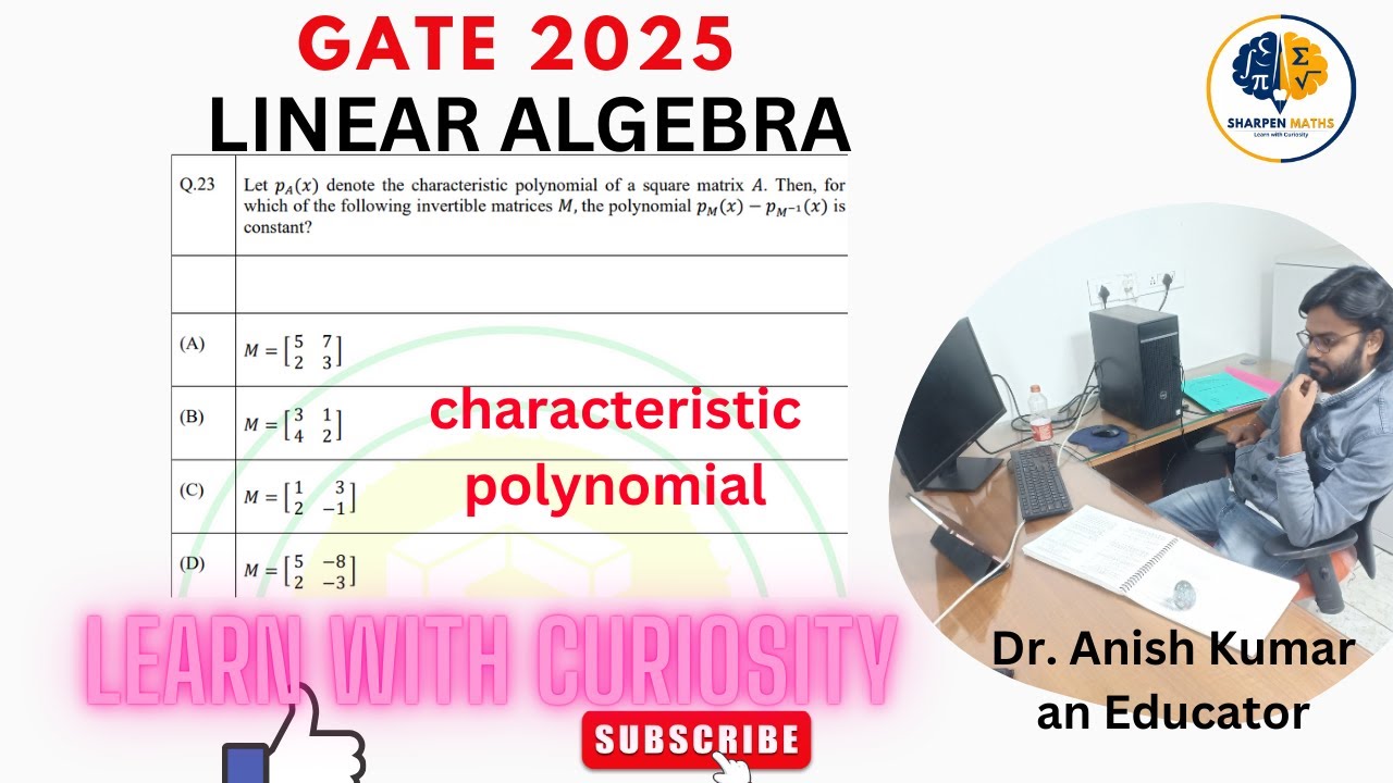 GATE 2025 || Linear Algebra solution || Characteristic polynomial || Que-23