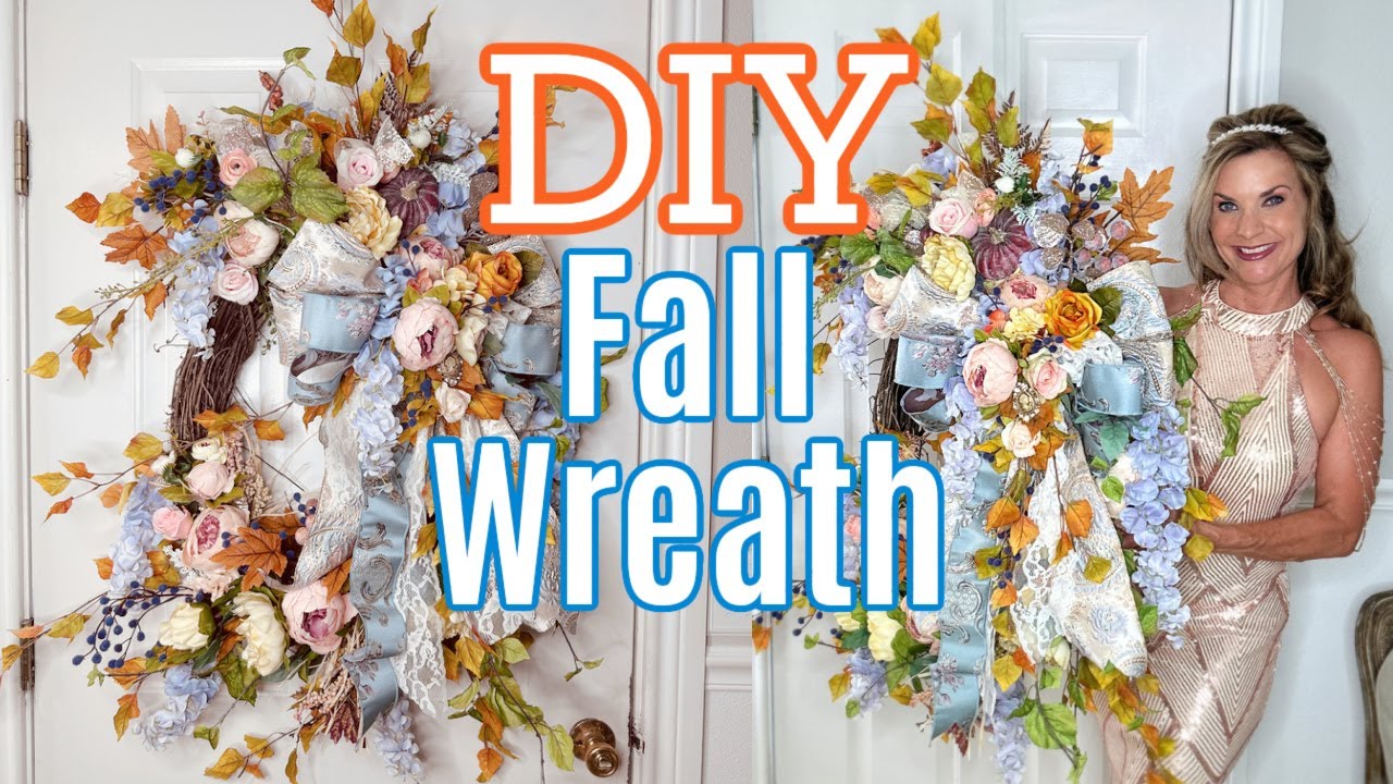 🍁((NEW!!!)) DIY LARGE FALL WREATH + BOW~ High End Beautiful Romantic🍁🎀 Olivia's Romantic Home DIY