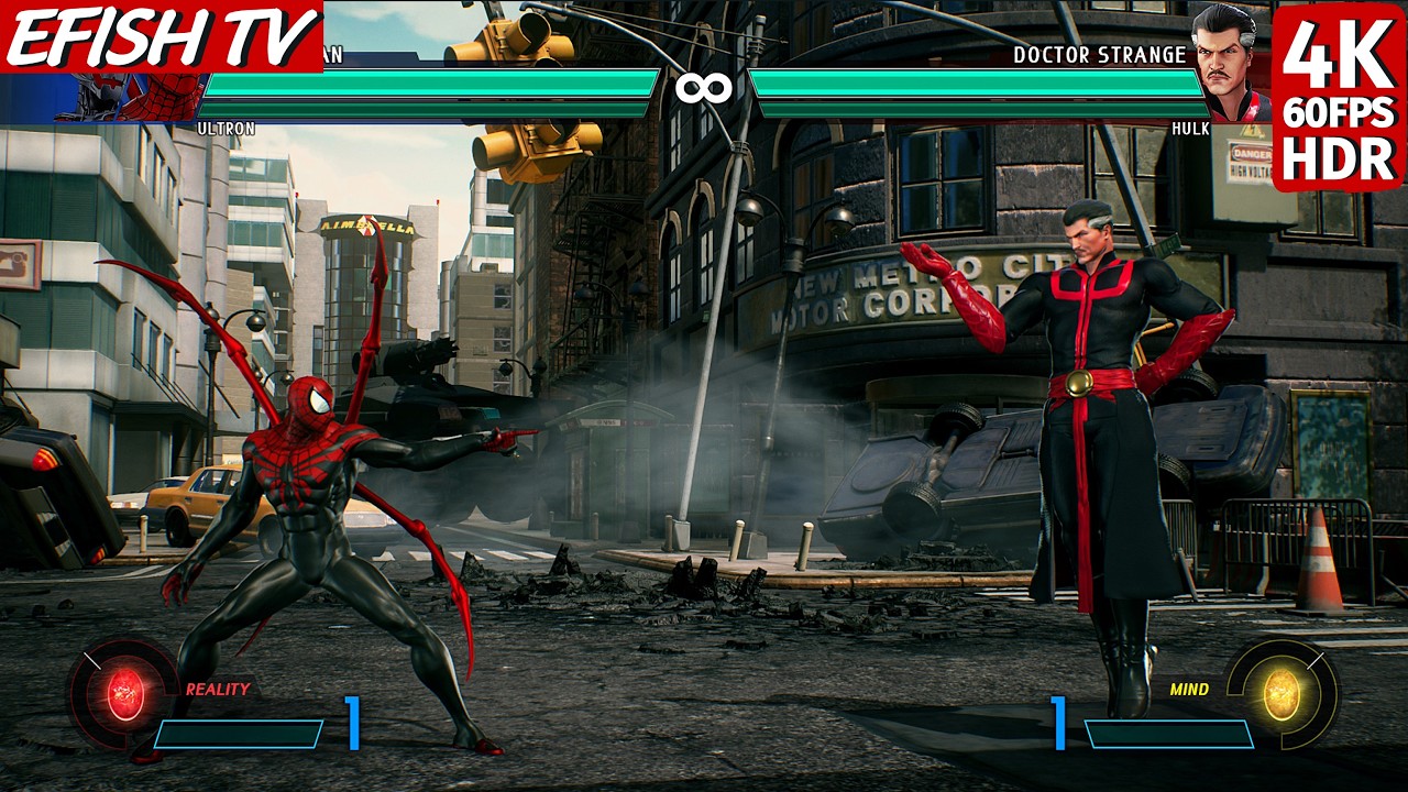 Spider-Man & Ultron vs Doctor Strange & Red Hulk (Hardest AI) - Marvel vs Capcom: Infinite