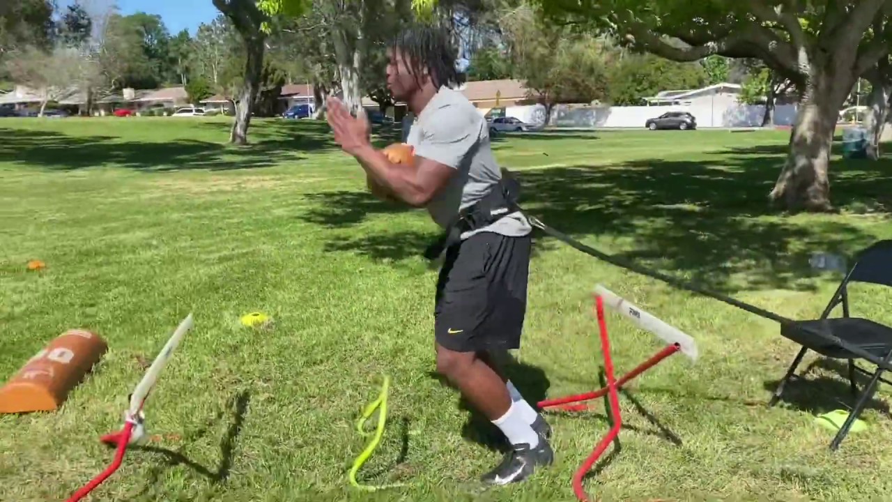 Stephen Carr USC RB work out at  RUN 2 DAYLIGHT RUNNING BACK ACADEMY