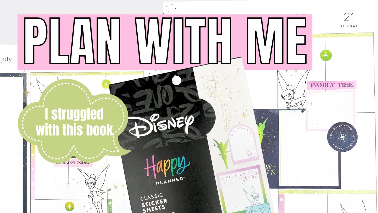 Plan With Me | Stay Sparkly Happy Planner Sticker Book | Tinkerbell Planner Spread