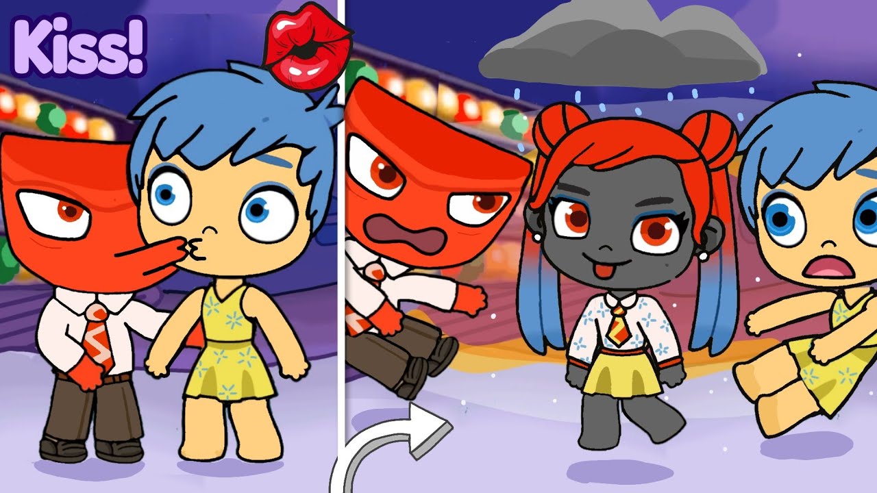 Joy and Angry kissed 😚 New feeling is depression 🤯 Avatar animation inside out 2 😱