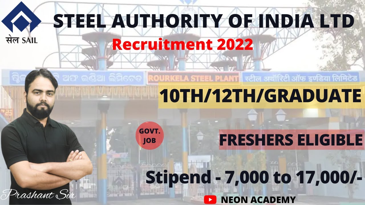 SAIL Recruitment 2022 | SAIL Rourkela Vacancy 2022 | SAIL Trainee Job's| RSP Vacancy | Sail job