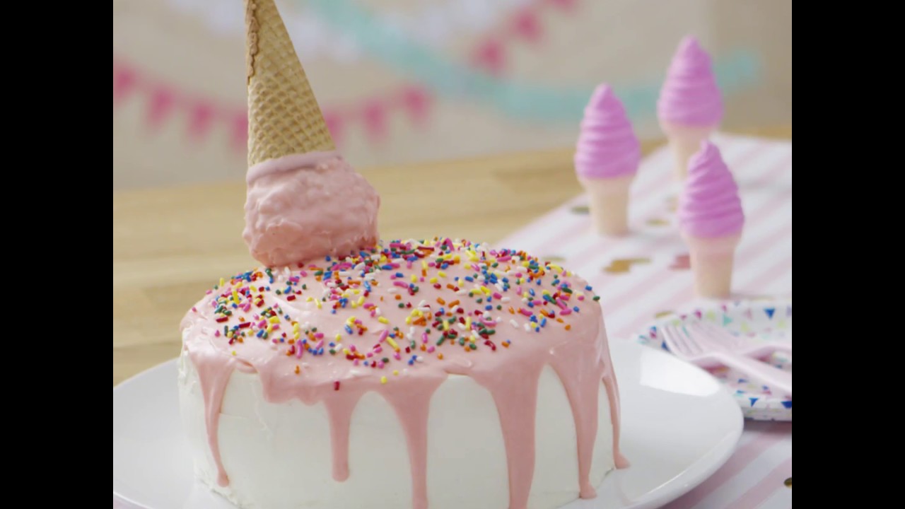 SPILLED ICE CREAM CONE CAKE