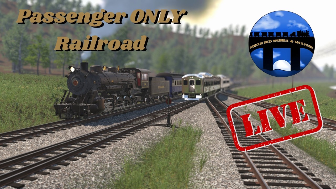 LIVE on the North Red Marble & Western Tourist Railroad | Passenger Save on Modded Railroader