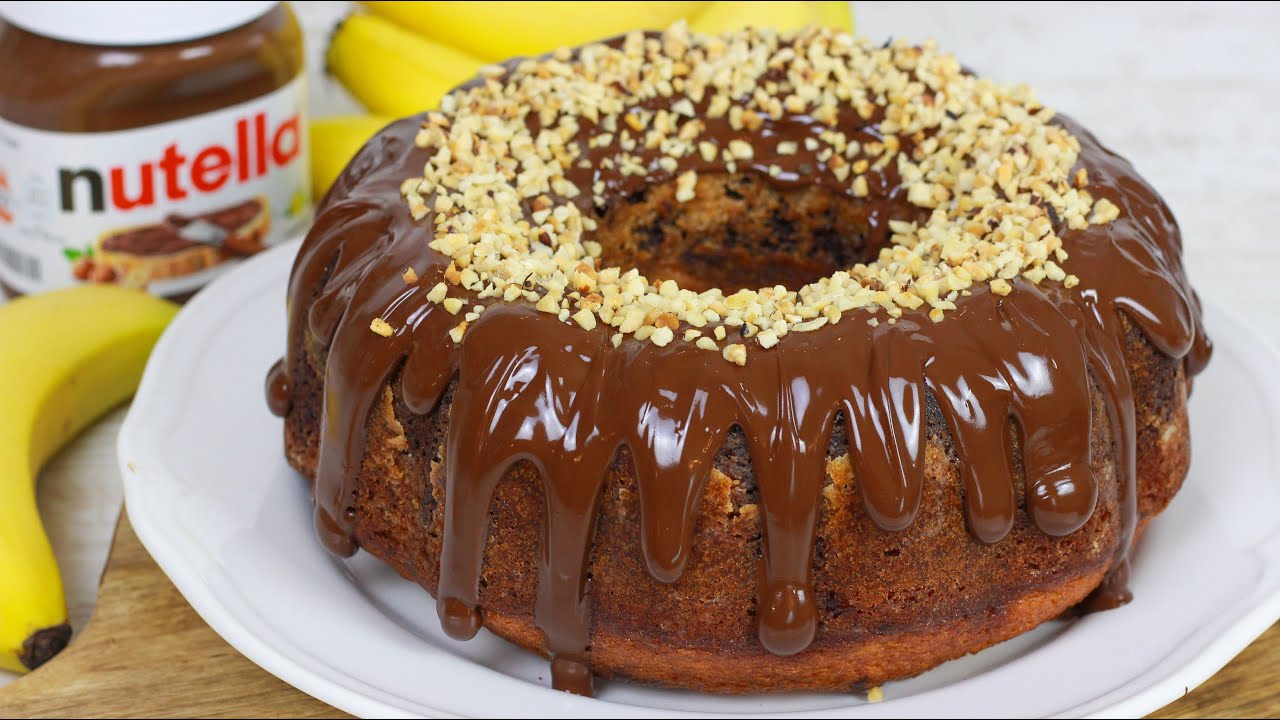 Saftiger Nutella Bananen Marmorkuchen I Einfacher Rührkuchen