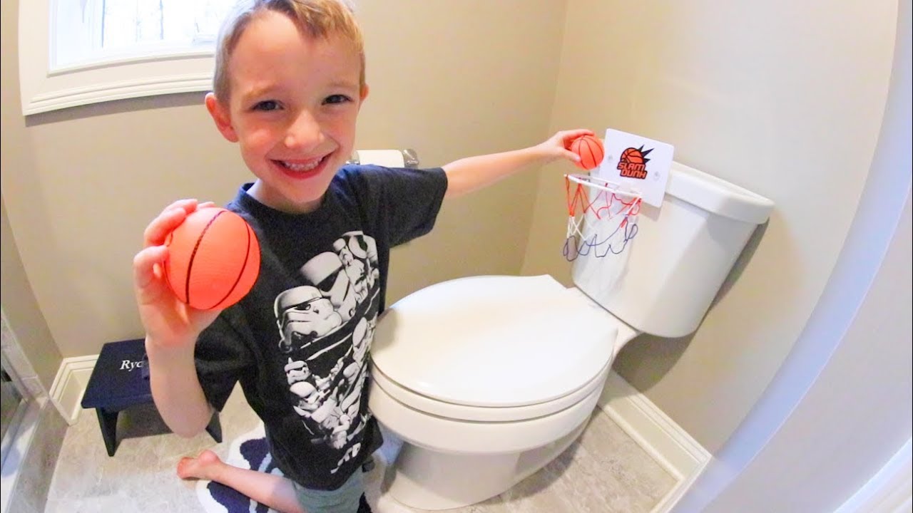 FATHER SON BATHROOM BASKETBALL! / Trick Shots!