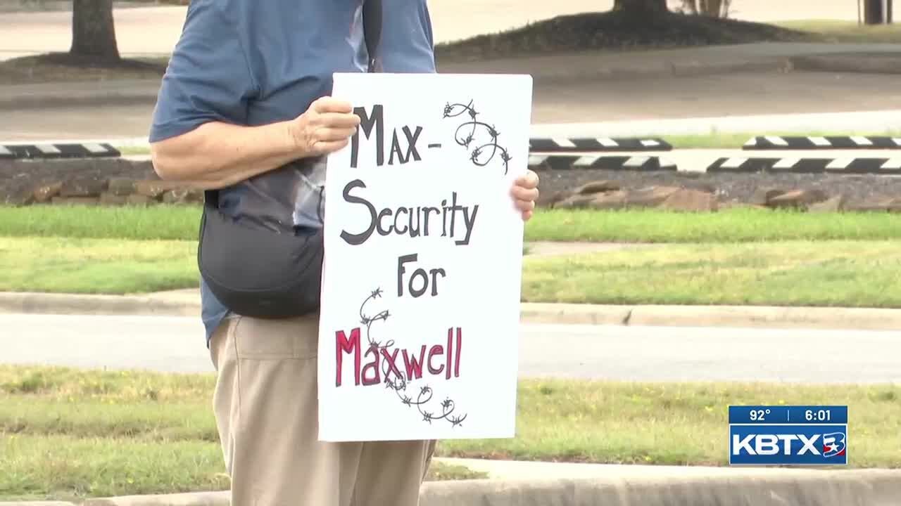 Concerned Bryan community members protest Ghislaine Maxwell&rsquo;s prison transfer