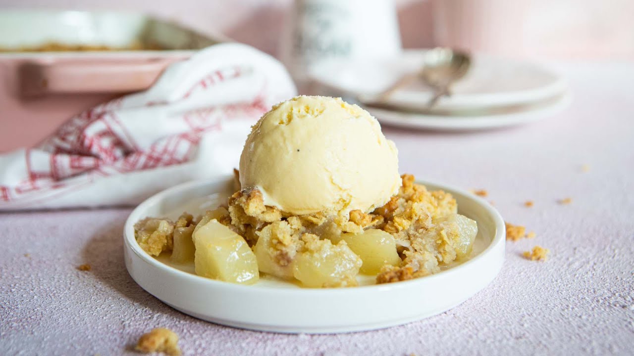 Delicious, Easy Pear Crumble (from my NEW cookbook!) - Hot Chocolate Hits