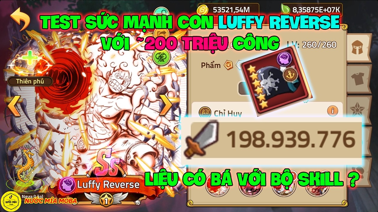 Huyền Thoại Hải Tặc - Test Sức Mạnh Con LUFFY REVERSE Với ~200 Triệu C&ocirc;ng, Liệu C&oacute; B&aacute; Với Bộ Skill ?