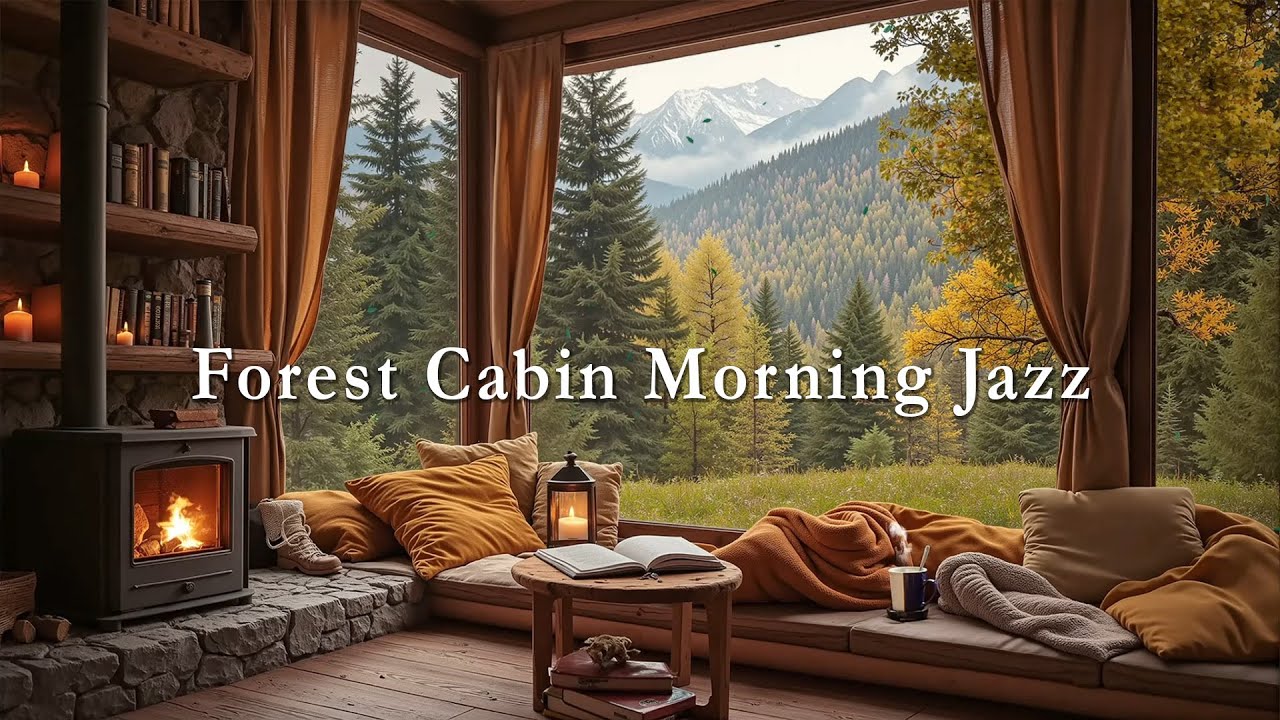 Forest Cabin Morning Jazz 🌿 Fireplace Warmth & Calm Jazz Ambience