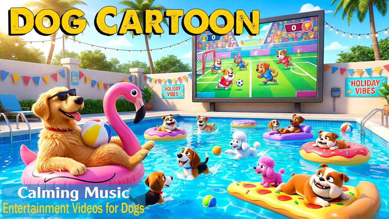 Dog Cartoon for Dogs to Watch, in Colors They Can See! Anti-Anxiety & Prevent Boredom🐶Music for Dogs