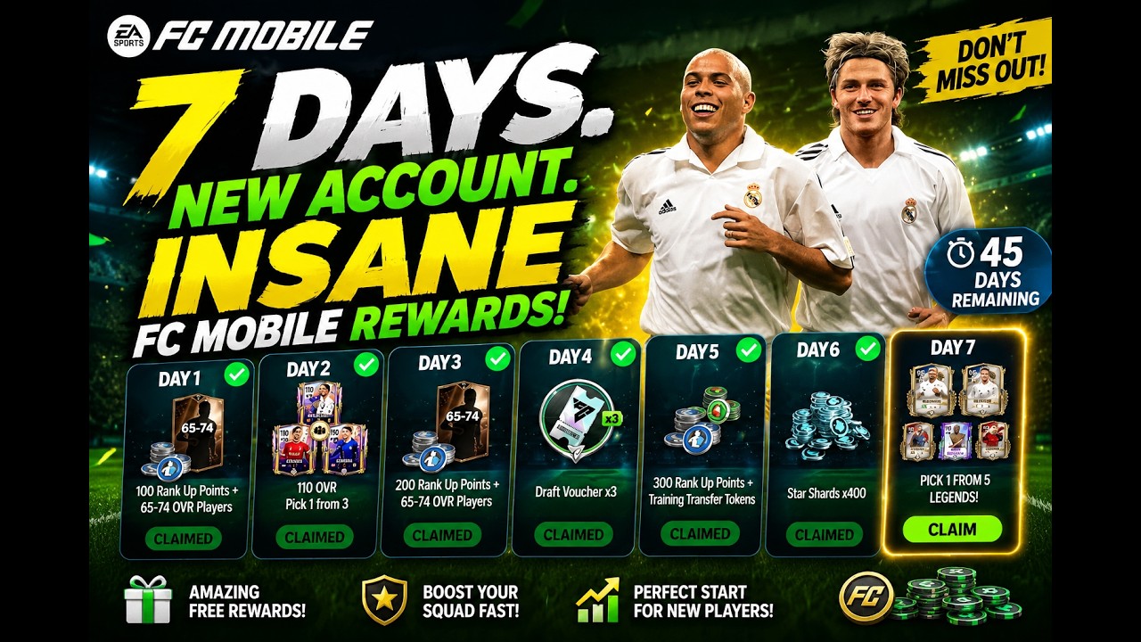 7 дней. Новый аккаунт. БЕЗУМНЫЕ награды в FC Mobile! #1