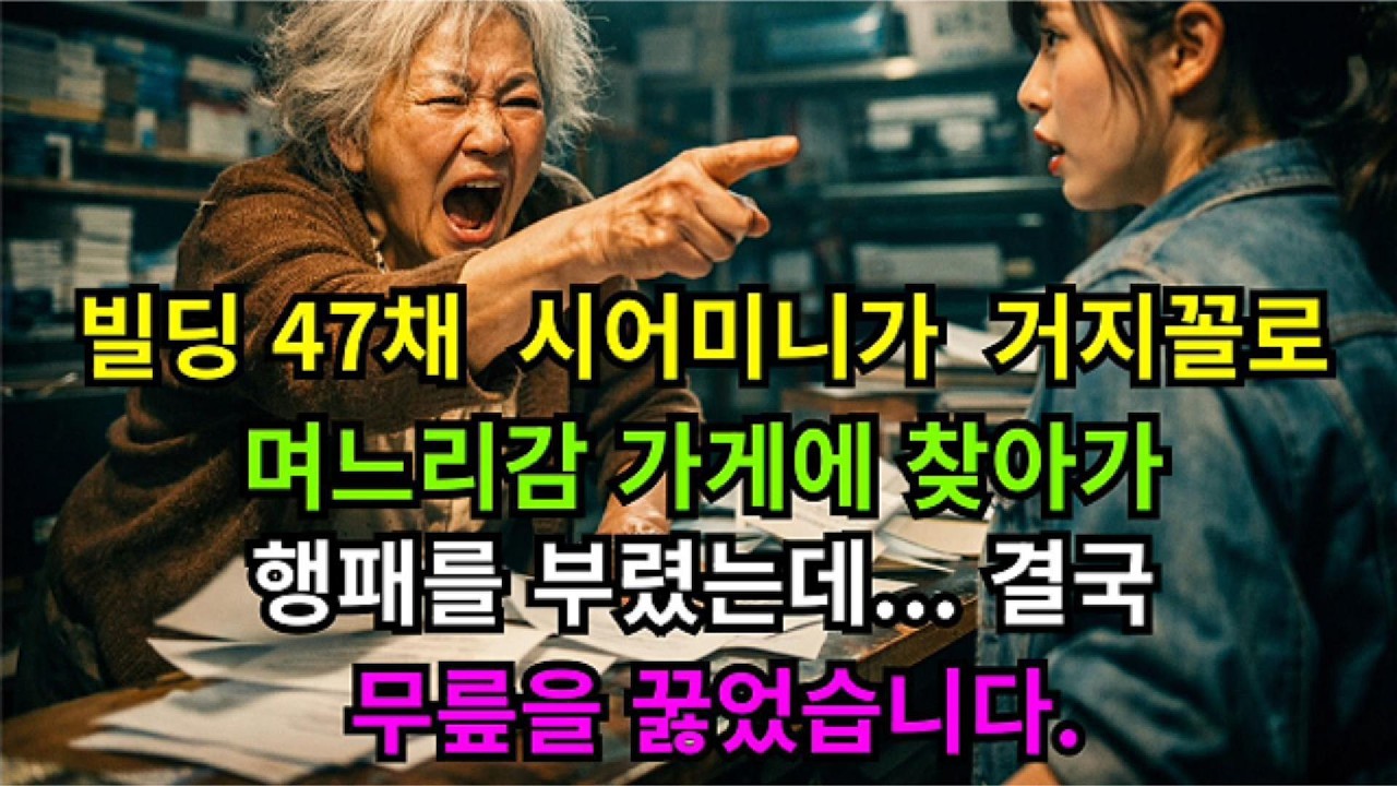 빌딩 47채 재벌 시어머니가 거지꼴로 며느릿감 가게에 찾아가 행패를 부렸는데... 결국 무릎을 꿇었습니다 (감동 사연 오디오 드라마 눈물 자기전 듣는 사연 )