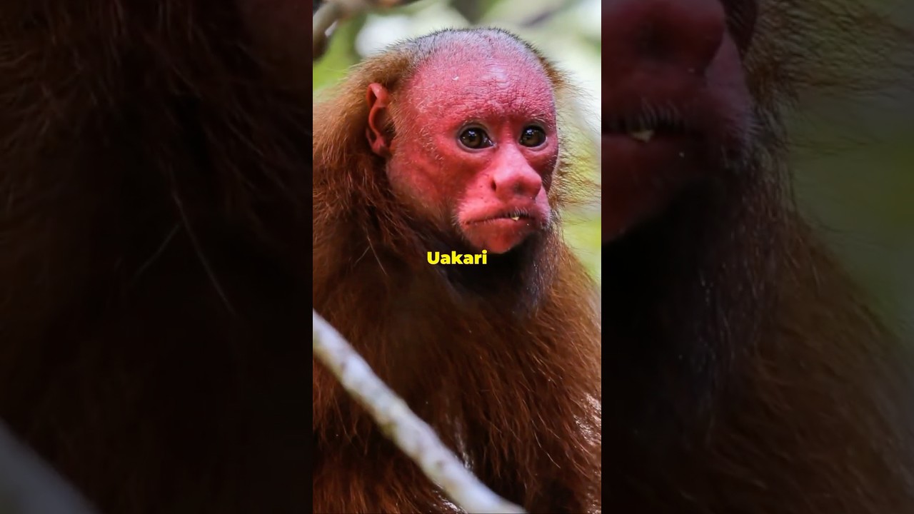Meet the Bald Uakari: Amazon's Red-FacedMonkey!#shorts