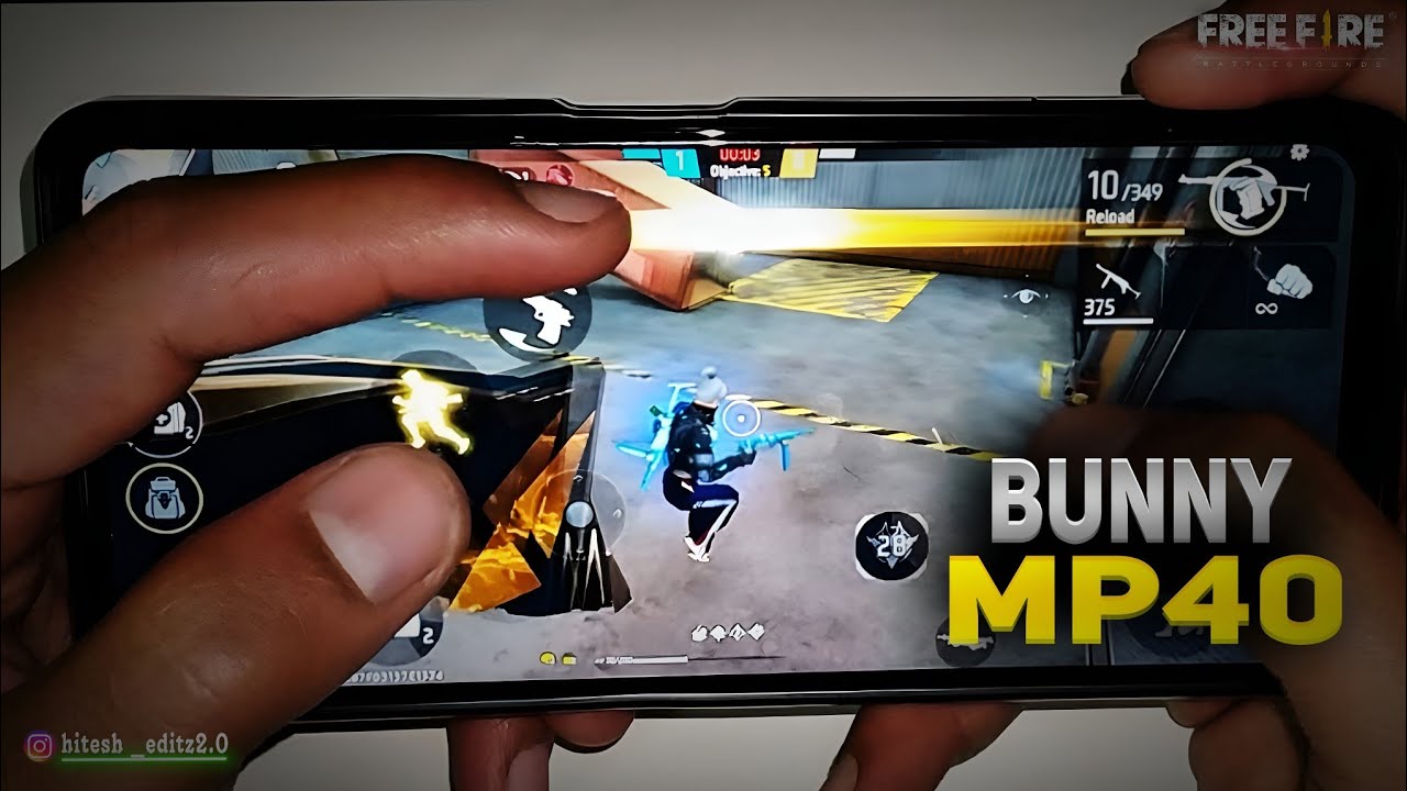 Bunny MP40 Headshots Gameplay free fire Handcam Rush Hawk Playing 📲