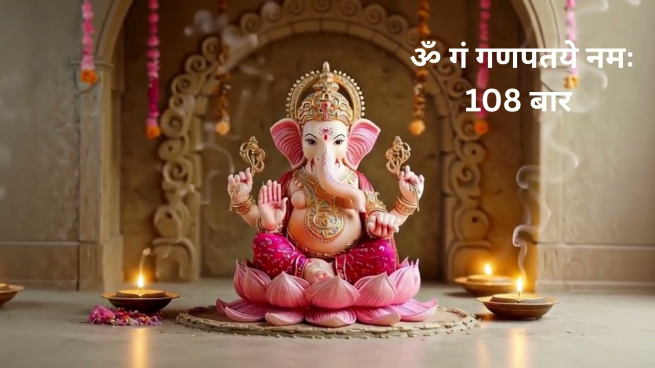 🔱 ॐ गं गणपतये नमः - मूल बीज मंत्र 108 बार | Ganesh Mantra 108 times |  #shriganesha #beejmantra
