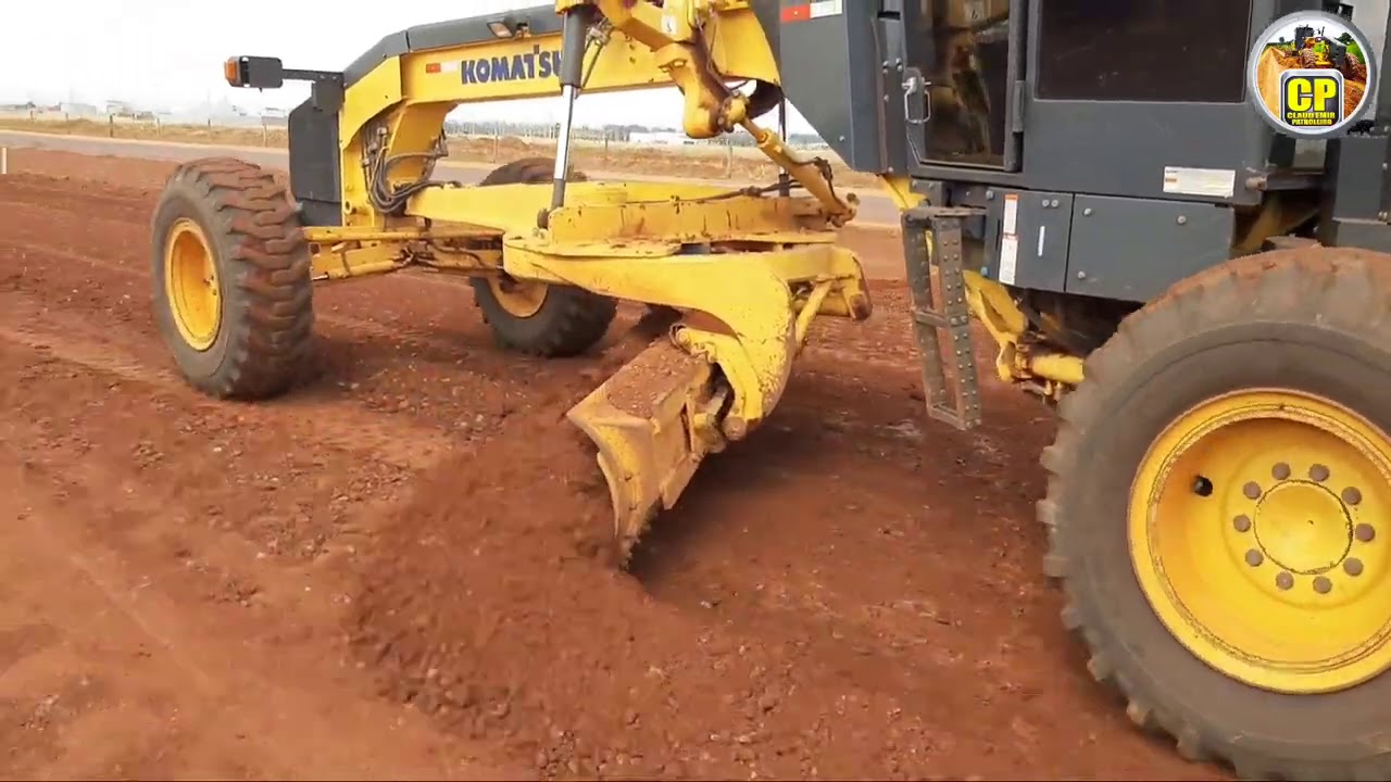 Preparação, compactação sub-base, parte I/Motoniveladora/Patrol/Patrola/Motor Grader GD655 Komat'su.