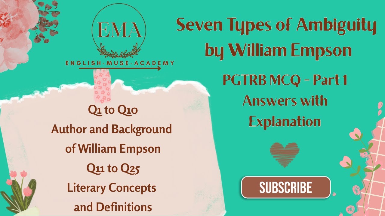 Seven types of ambiguity PGTRB MCQ - Part 1