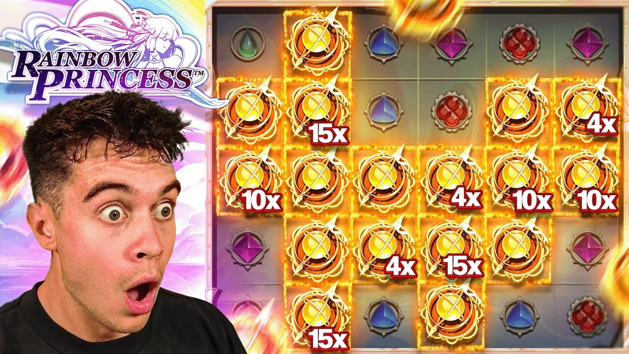 CRAZY FINAL SPIN SAVE ON THE *NEW* RAINBOW PRINCESS SLOT! (HUGE CLUSTER)