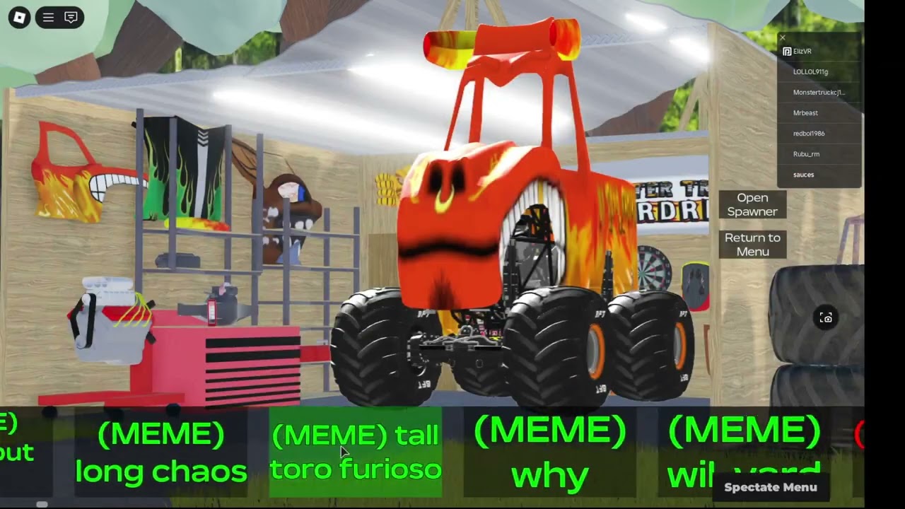 Playing Monster Truck Overdriven in Roblox