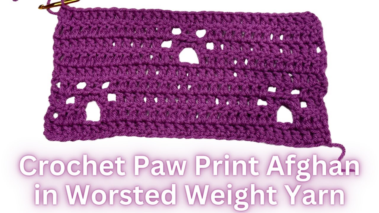 How to Crochet a Paw Print Blanket in Worsted Weight Yarn - Perfect DIY Gift for Pet Lovers!