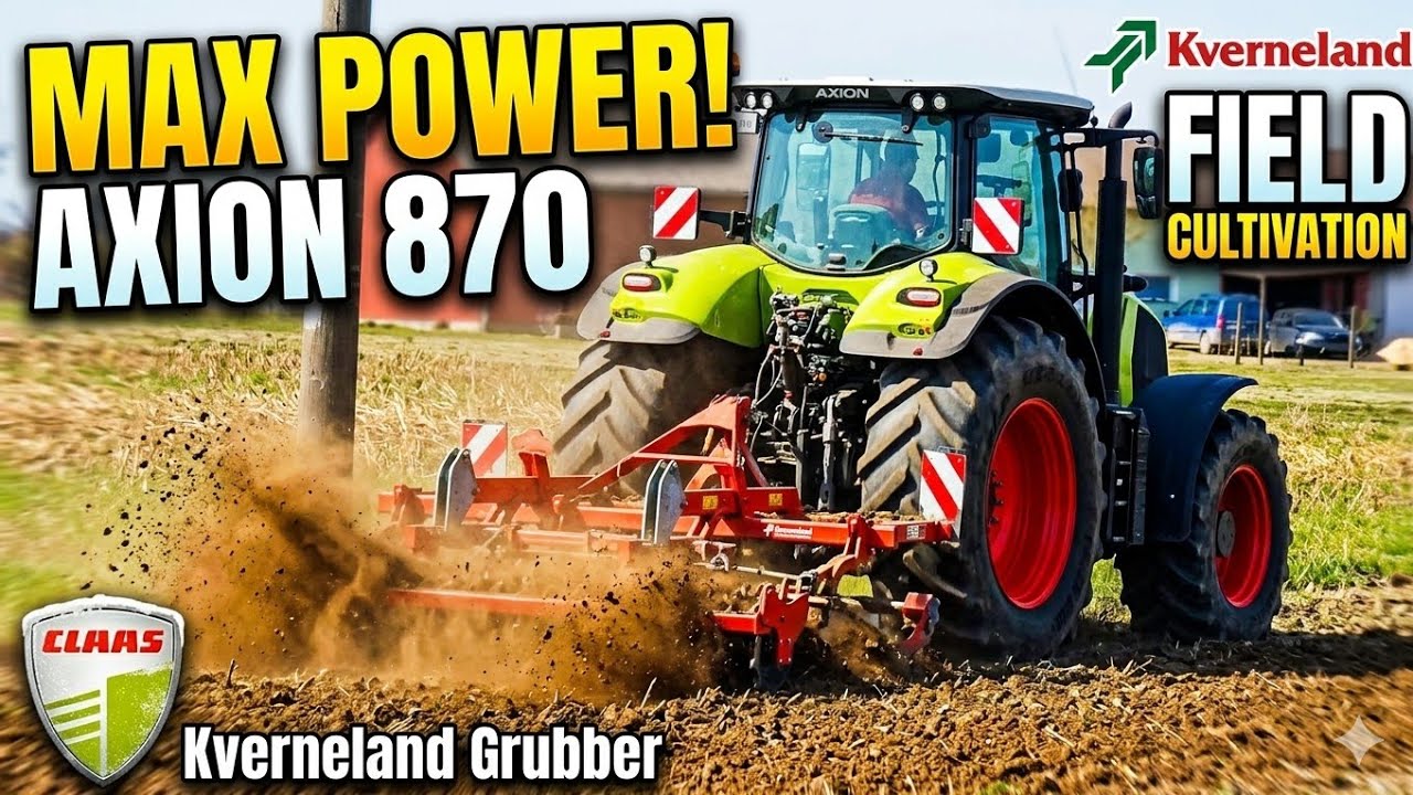 Claas Axion 870 i Kverneland Grubber &ndash; Uprawa polowa #claas #kverneland #farmlife